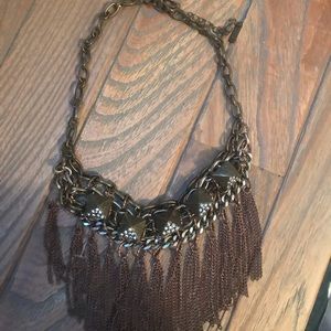 Bronze statement necklace with tassels
